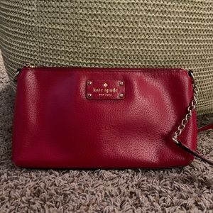 Kate spade red side body crossbody purse